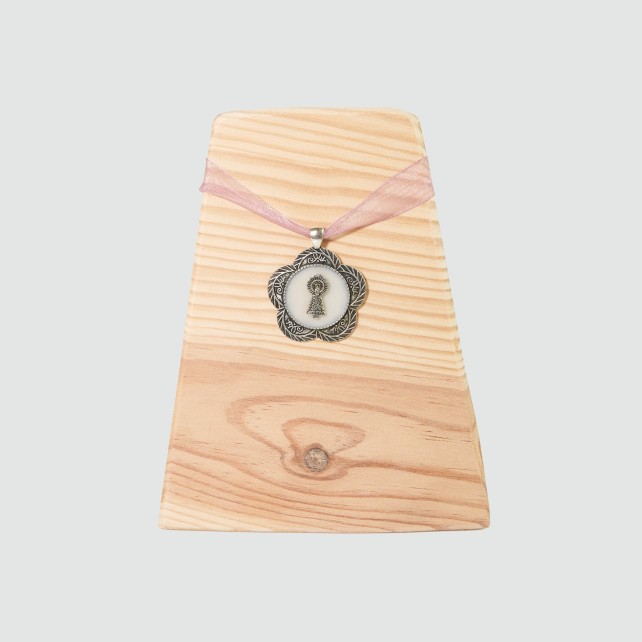 Colgante flor - Medalla - Virgen del Pilar - Confecciones Robres