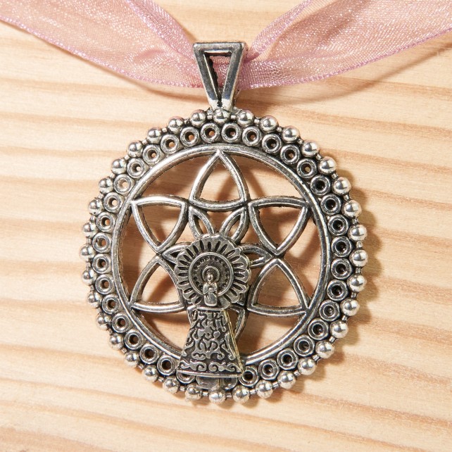 Colgante redondo - Medalla - Virgen del Pilar - Confecciones Robres