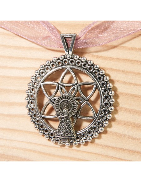 Colgante redondo - Medalla - Virgen del Pilar - Confecciones Robres Colgante redondo - Medalla - Virgen del Pilar - Confecciones Robres